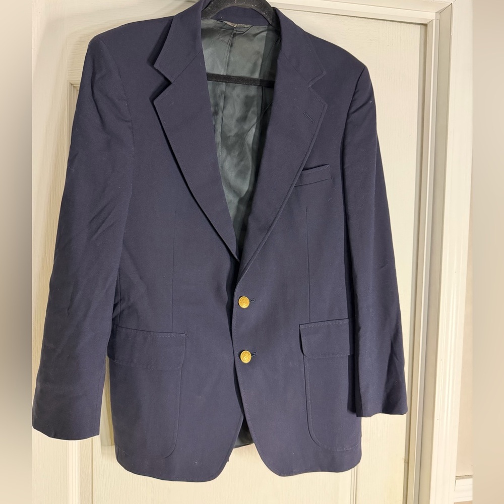 Warren Sewell Classic Navy Blazer with Gold Buttons Size 40R